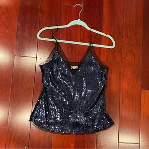 Sequin Navy Cami Top